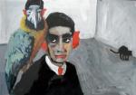 Kafka und die SÃ¤ngerin
Acryl/Tempera auf Papier
21 x 29 cm
2007